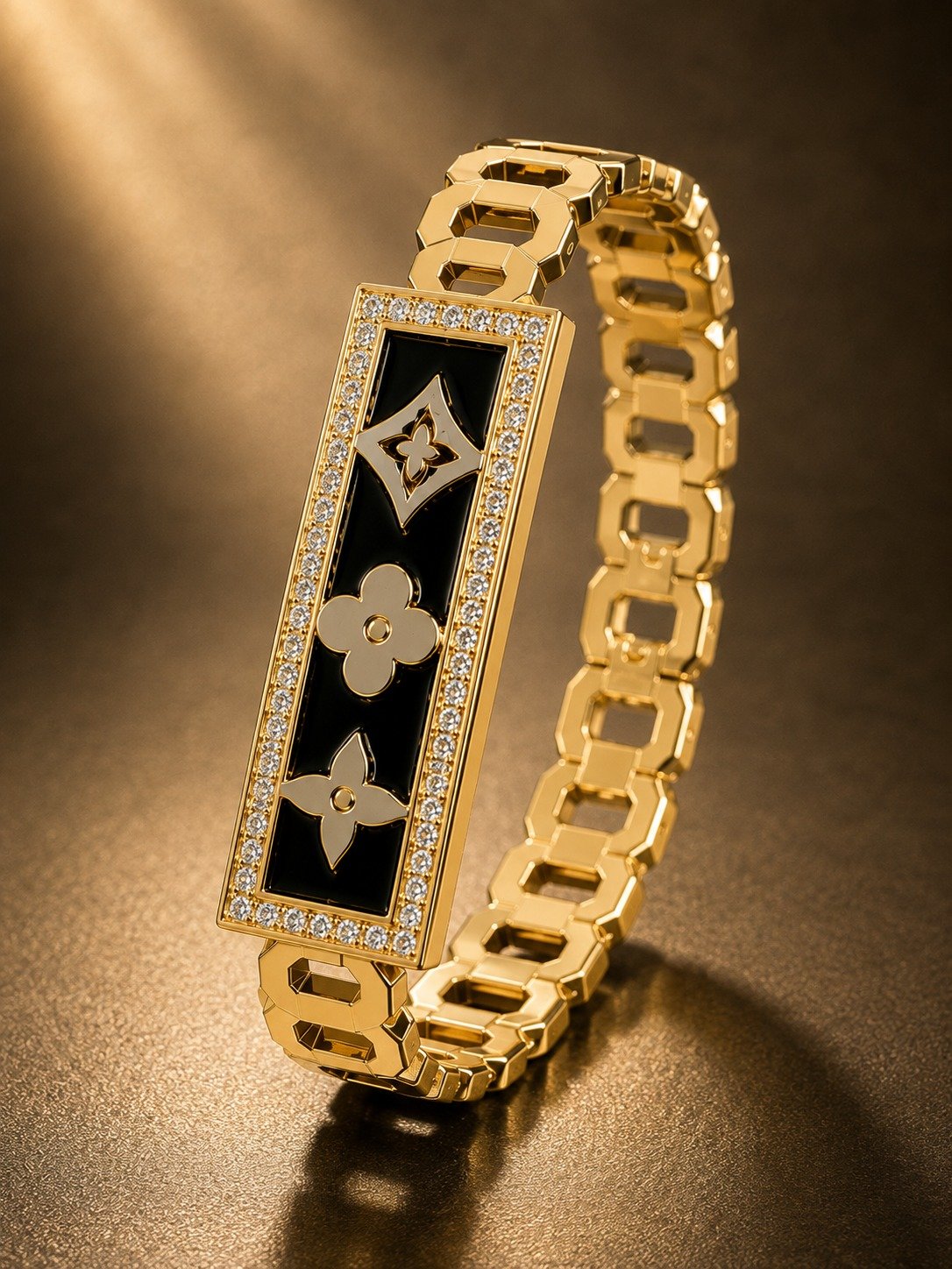 Royal Noir Gold Link Bracelet